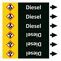 Značení potrubí ISO 20560, diesel